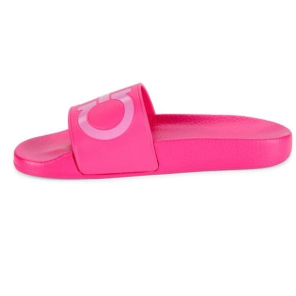 Salvatore Ferragamo Groovy Gancini Slides 💕 Hot Pink Sandals US 8 - Picture 3 of 11